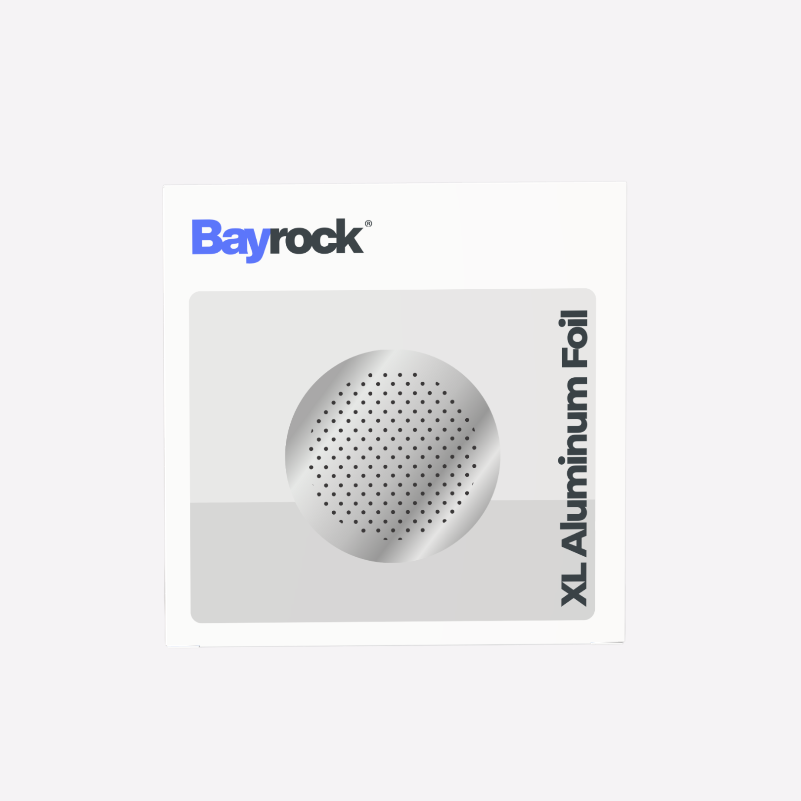 Bayrock XL Aluminum Foil packaging with a sample foil on a white background