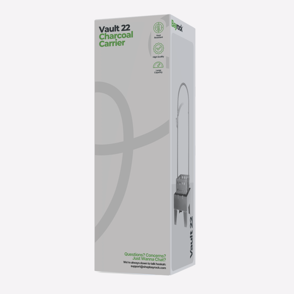 Vault 22 Charcoal Carrier packaging on a white background