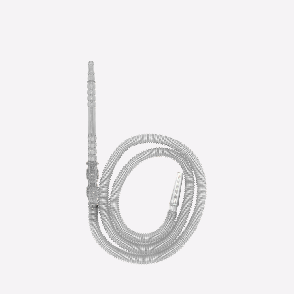 Gray hose with connectors on a white background