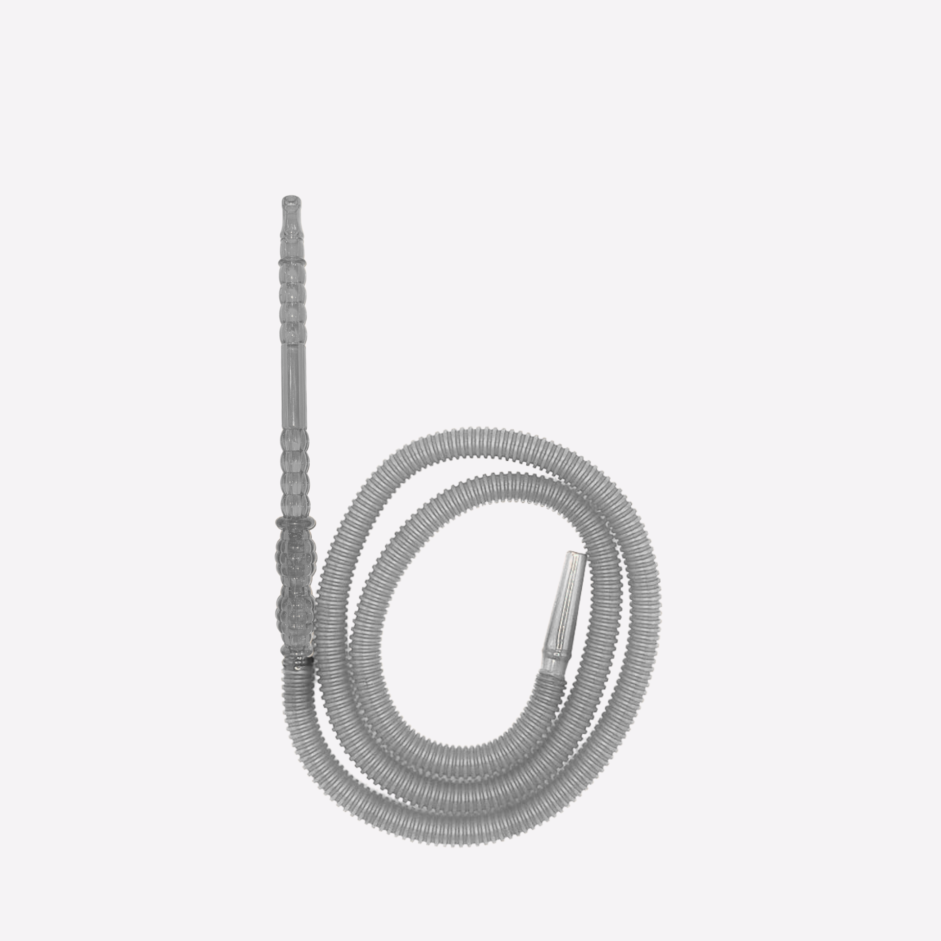 Gray hose coiled on a white background