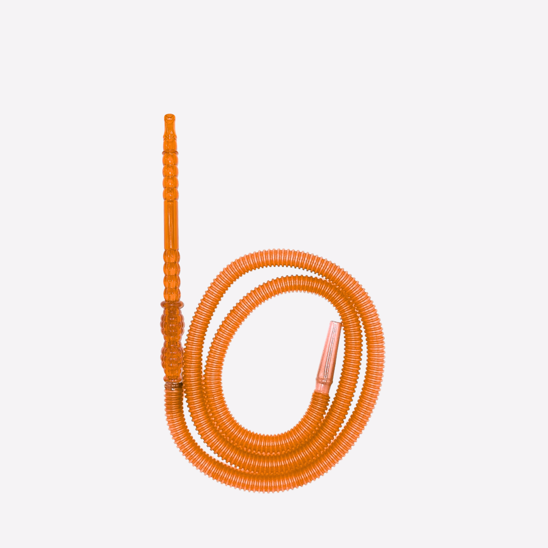 Coiled orange hose on a white background