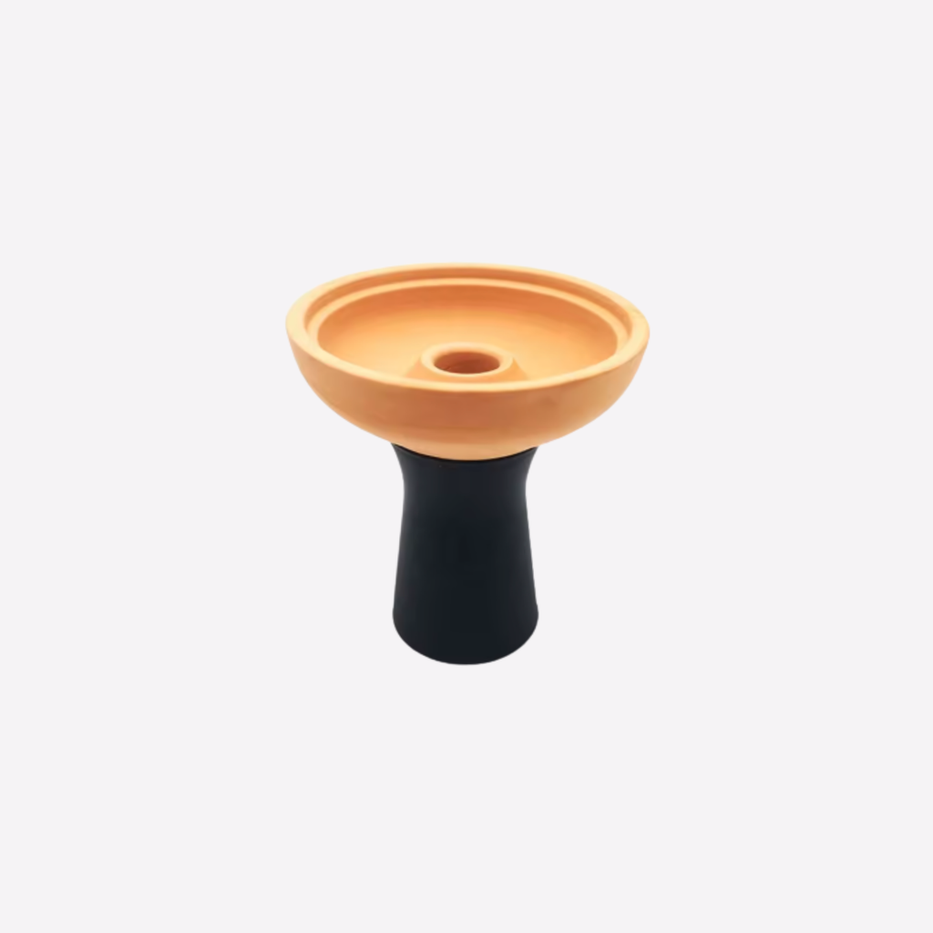 Ceramic hookah bowl with black base on a white background