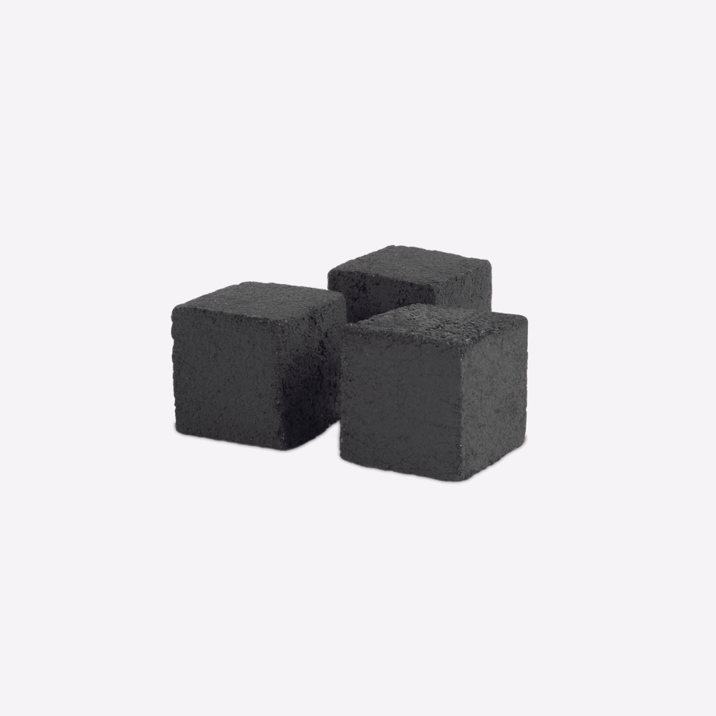 Three black rectangular bricks on a white background