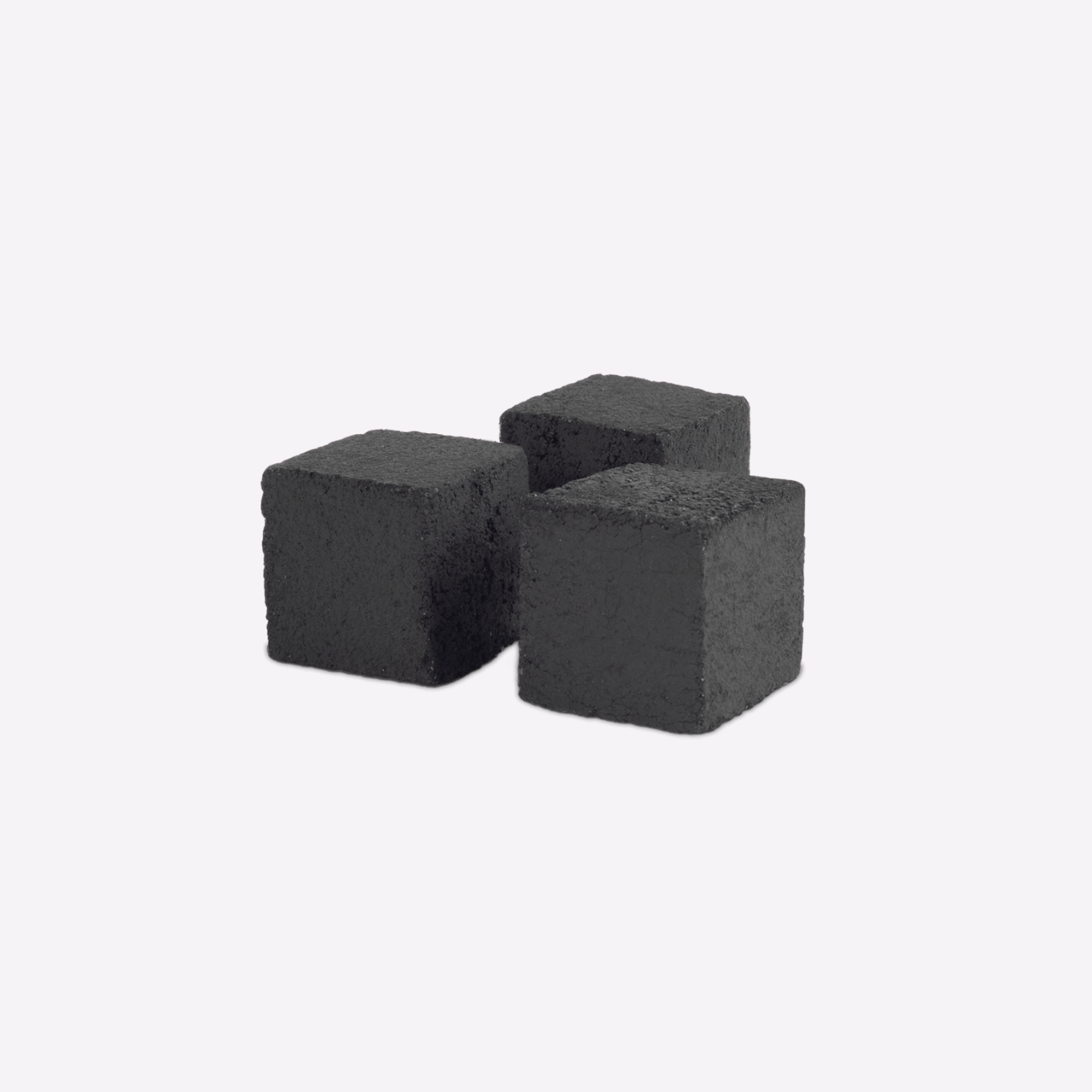 Three black rectangular bricks on a white background
