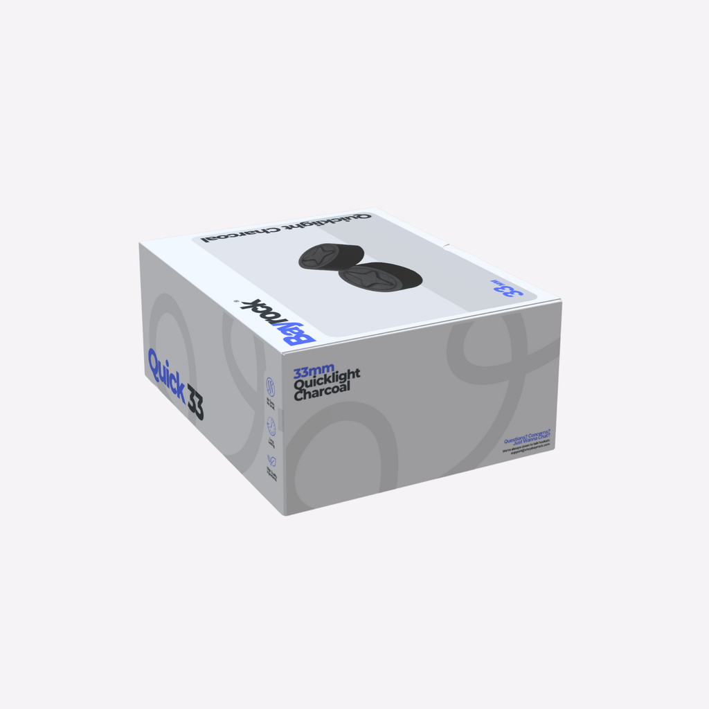 Box of Quicklight Charcoal with branding on a white background