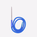 Blue flexible hose on a white background
