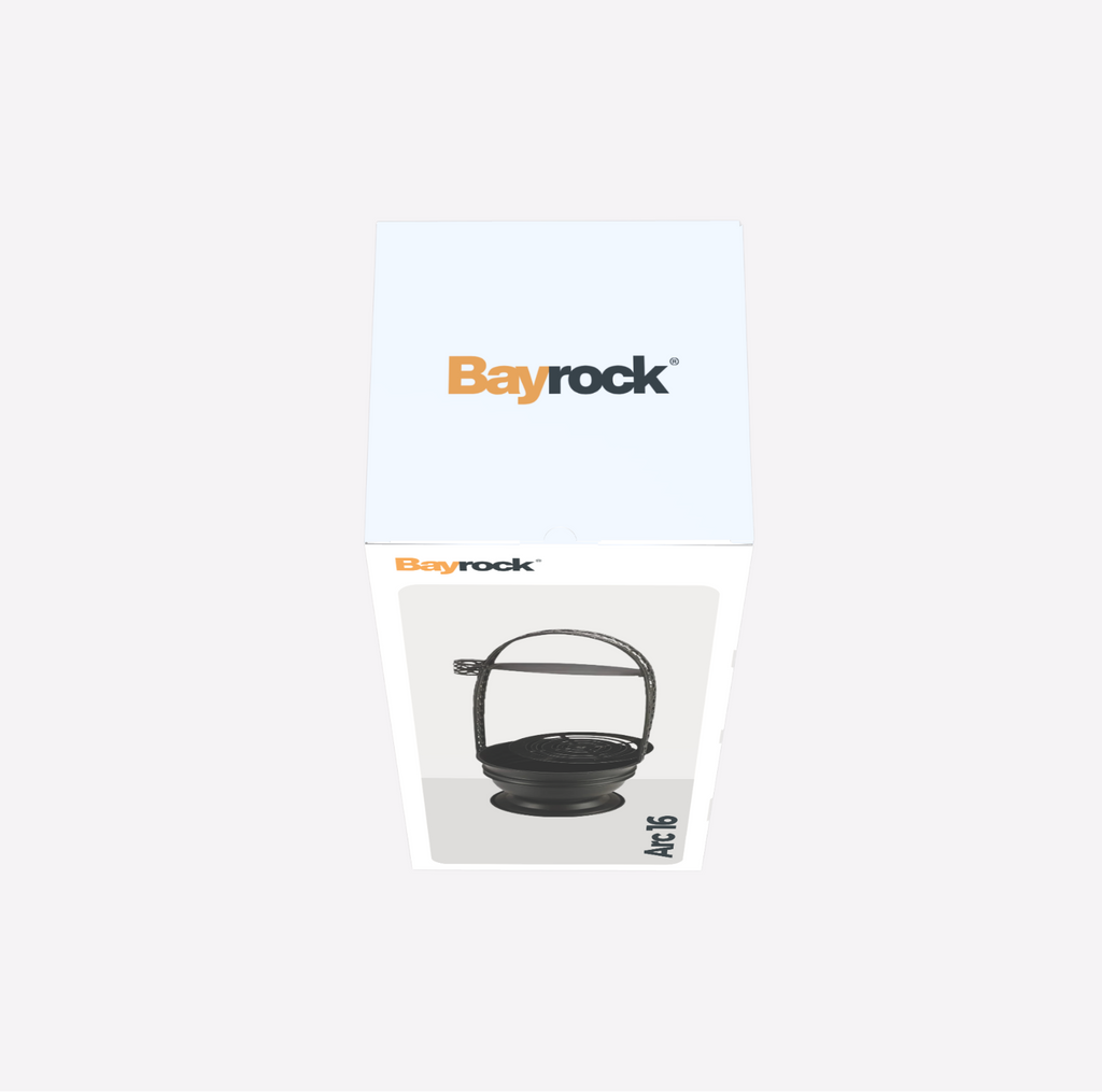 Bayrock product packaging with a black lantern design on a white background