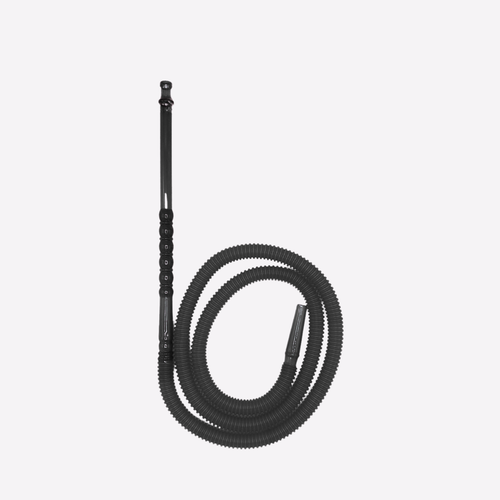 Black hose with a handle on a white background