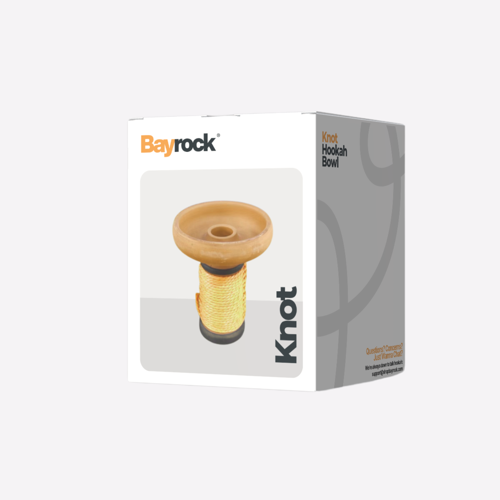 Bayrock Knot hookah bowl packaging on a white background