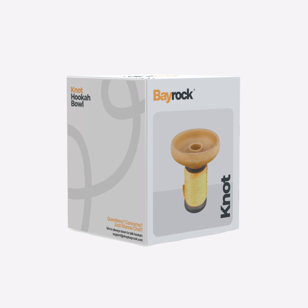 Bayrock Knot Hookah Bowl packaging on a white background