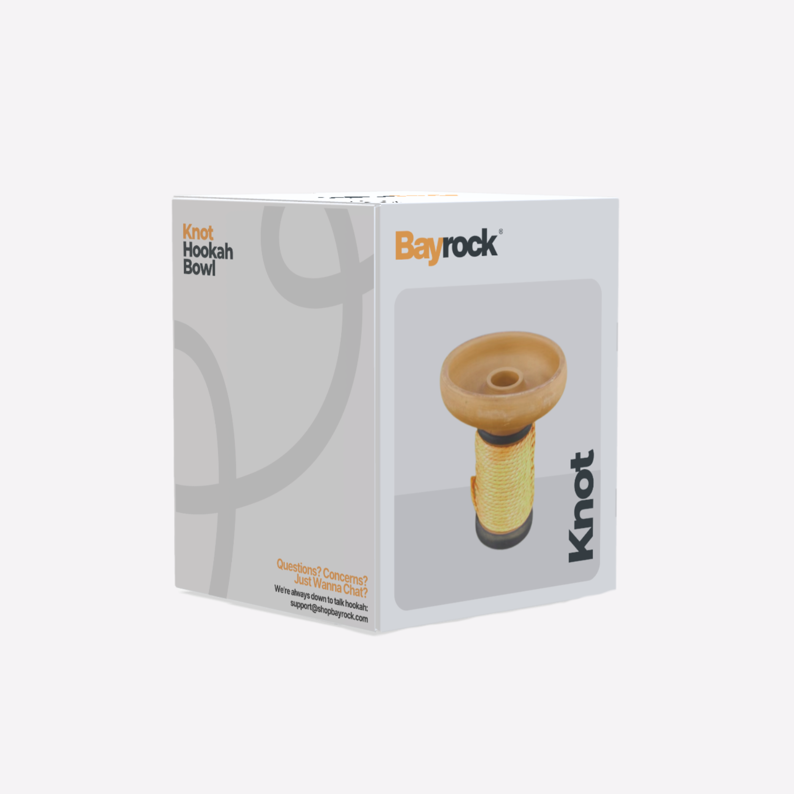 Bayrock Knot Hookah Bowl packaging on a white background